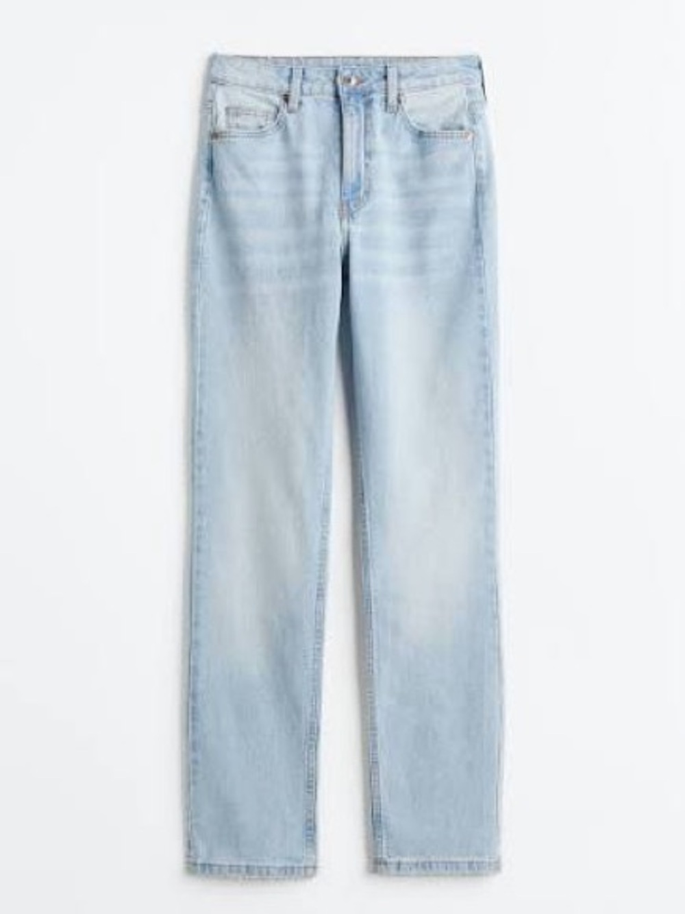H&M LIGHT BLUE STRAIGHT LEG HIGH WAIST JEANS US4